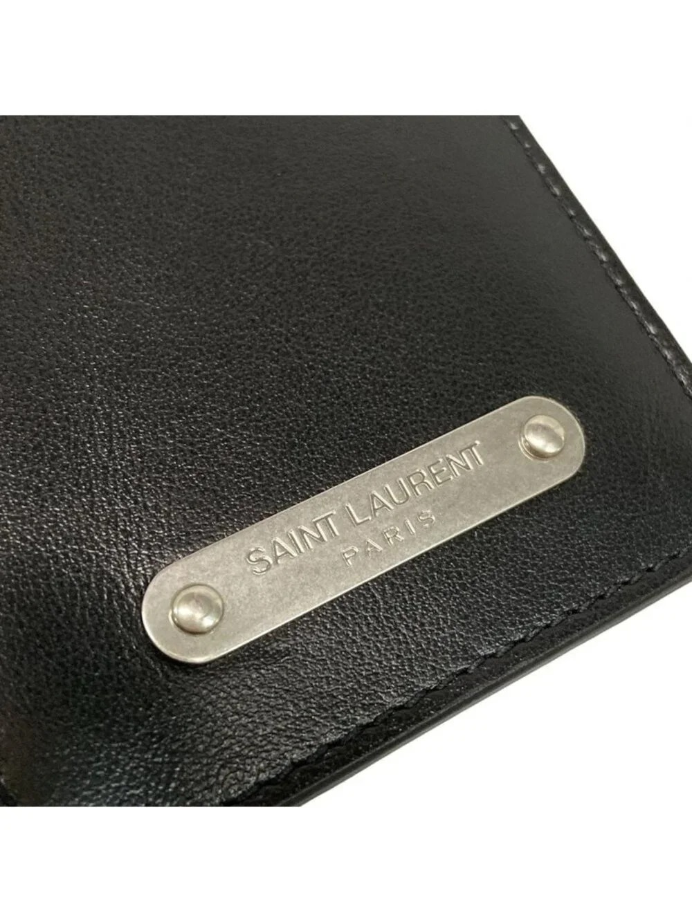 ★SOLD★ Saint Laurent Paris Coin Case Black Fragment Leather - Picture 6 of 6